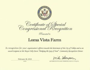 Certificate of Special Congressional Recognition