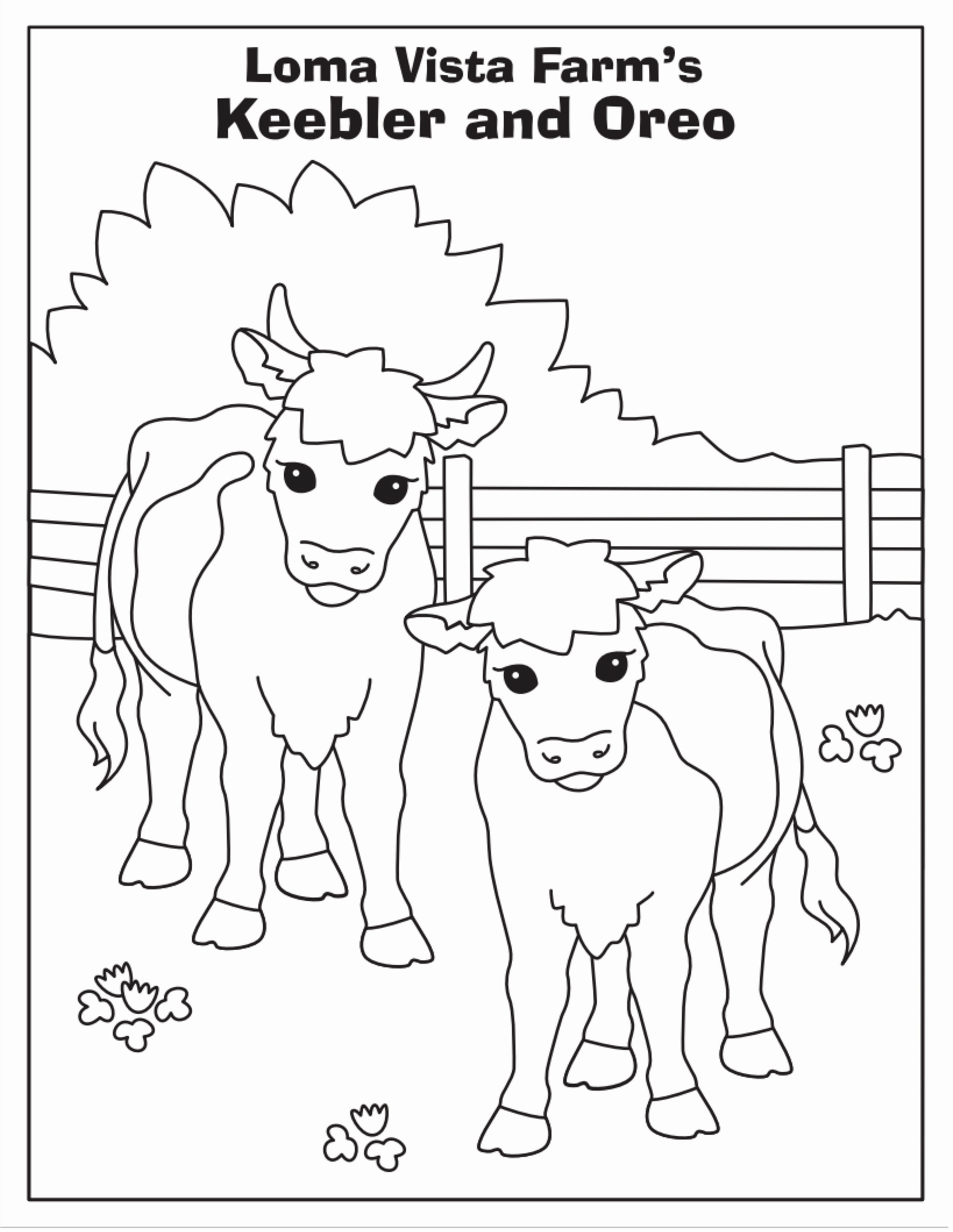 Keebler and Oreo Coloring Sheet for Loma Vista Farm, Vallejo