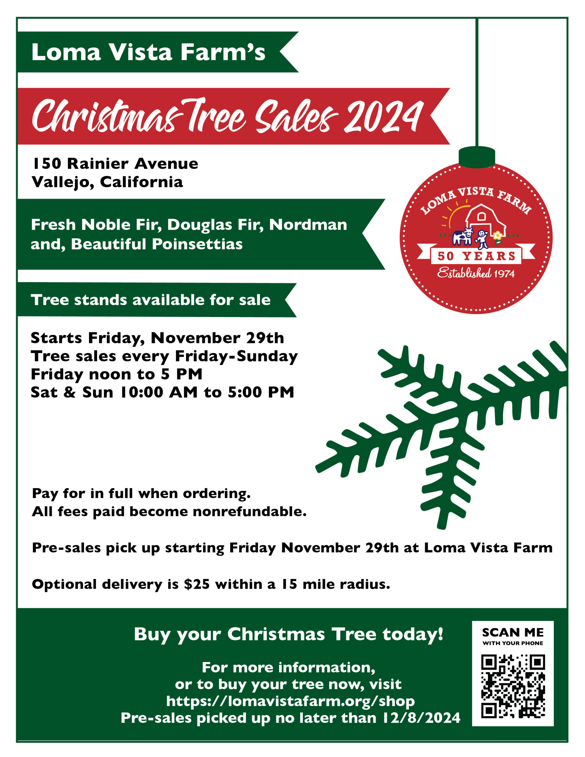 Christmas Tree sale at Loma Vista farm Vallejo