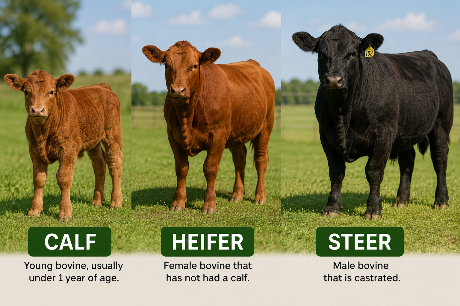Read more about the article The Difference Between a Calf, a Heifer, and a Steer