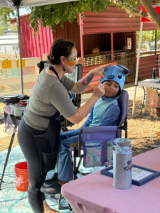 face painting in progress
