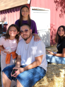 father and child having a good time